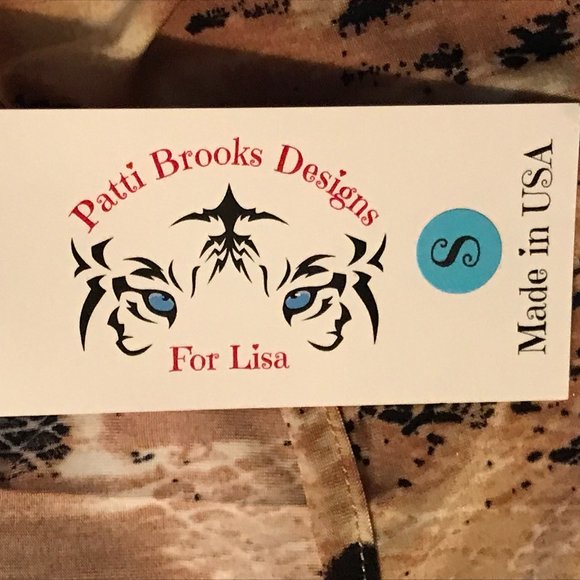 NWT! PATTI BROOKS DESIGNS BELLA SNAKESKIN PEEP SLEEVE TUNIC SMALL - Picture 8 of 8